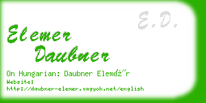 elemer daubner business card